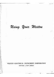 Weston EuroMaster manual. Camera Instructions.